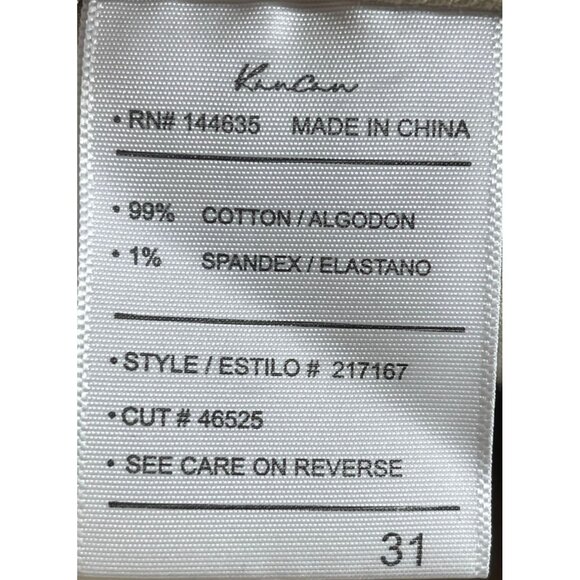 KanCan Womens High Rise Curvy Shorts Size 31 Frayed Hem Khaki - Picture 5 of 6